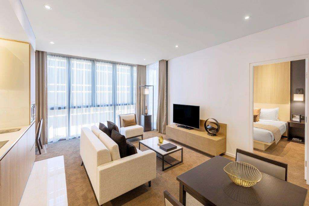 Skye Suites Sydney Camera foto A living room at the hotel